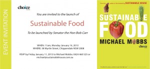 Invite -  National Launch of Sustainable Food