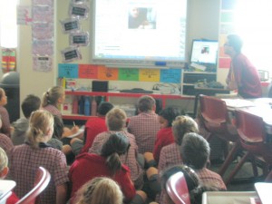 Bob the Chook shows the way to the kids